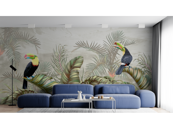 N102 Papier peint Les 2 Toucans