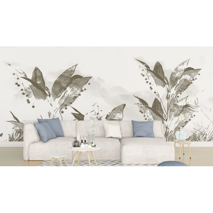 N103 Papier peint Estampe Floral