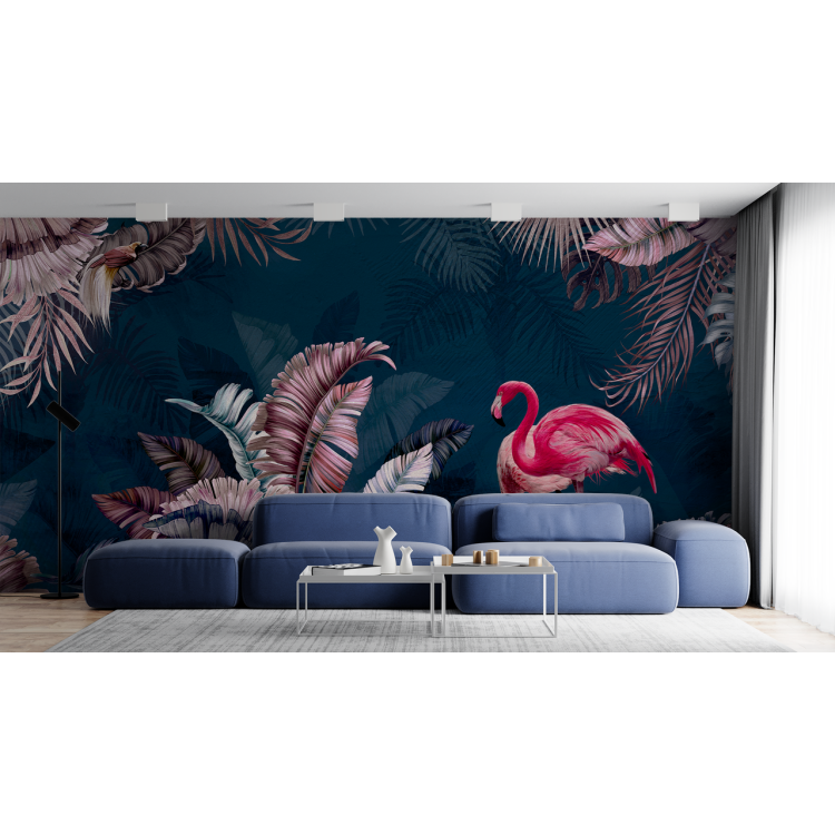 N&deg;106 Papier peint Jungle Tropical & Flamand Rose