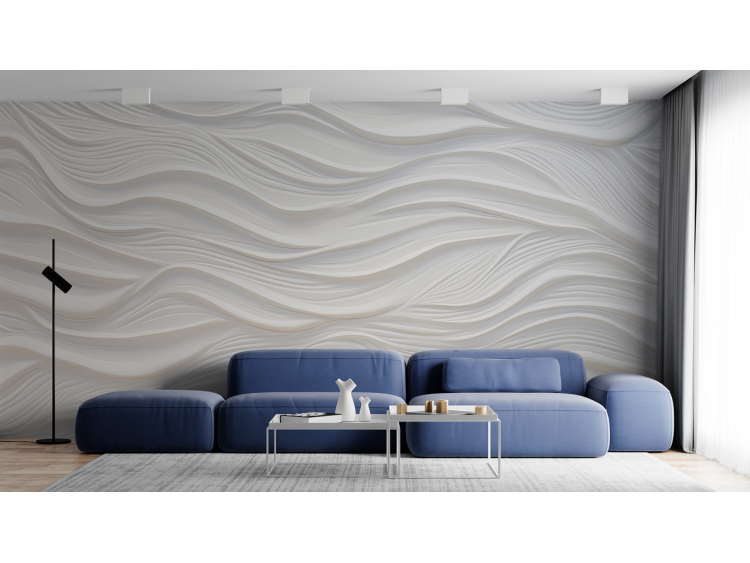 N°107 Papier peint Vagues Blanche