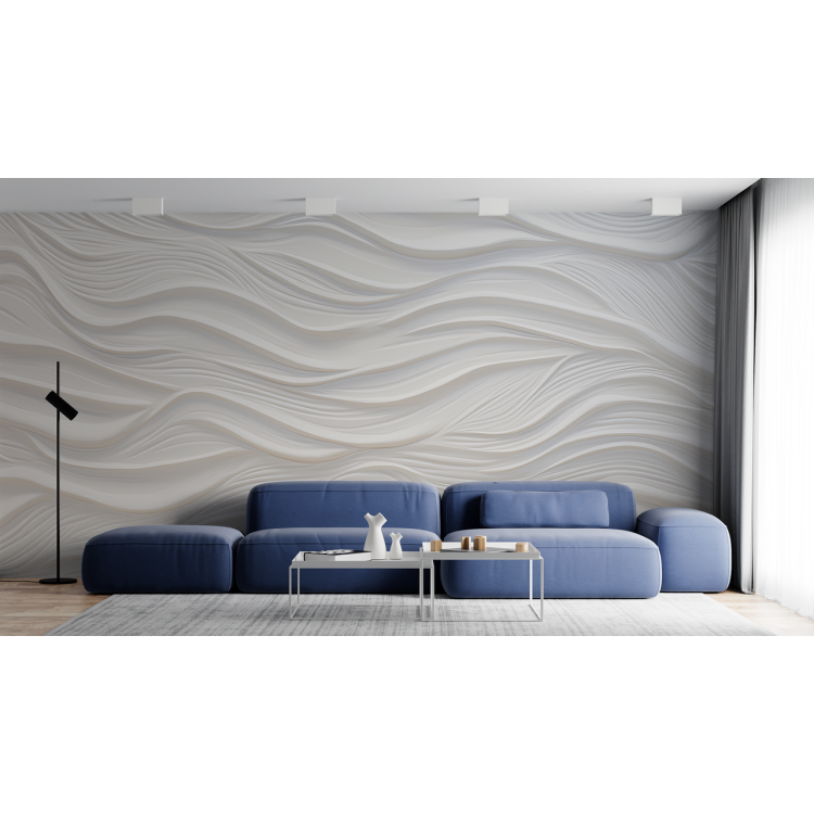 N&deg;107 Papier peint Vagues Blanche