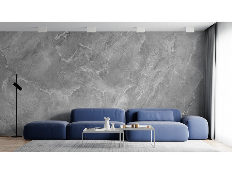N°111 Papier peint Marbre Gris/Blanc