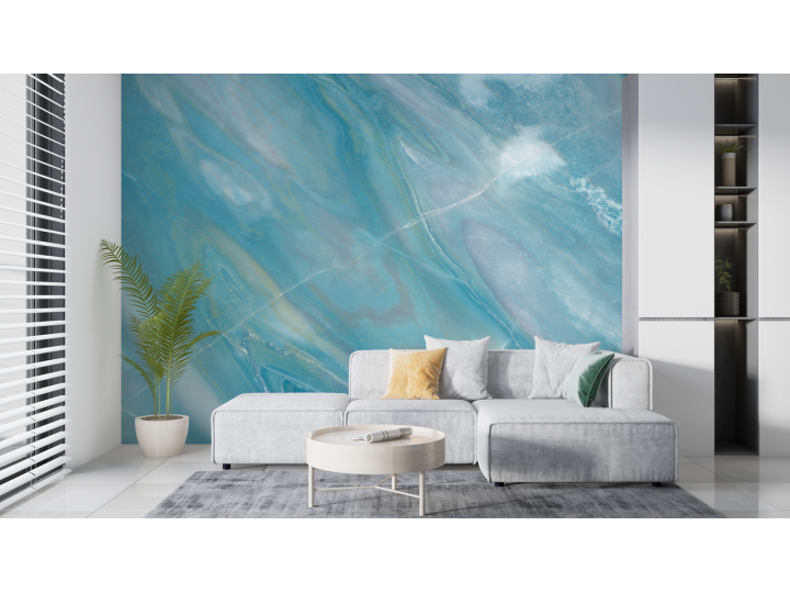 N115 Papier peint Nacre Bleu