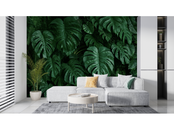 N116 Papier peint Feuilles Tropicales