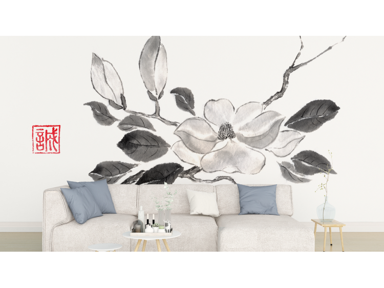 N°124 Papier peint Le Lotus à l'encre de Chine