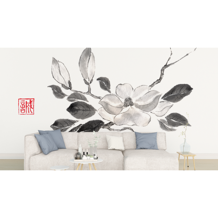 N&deg;124 Papier peint Le Lotus &agrave; l'encre de Chine