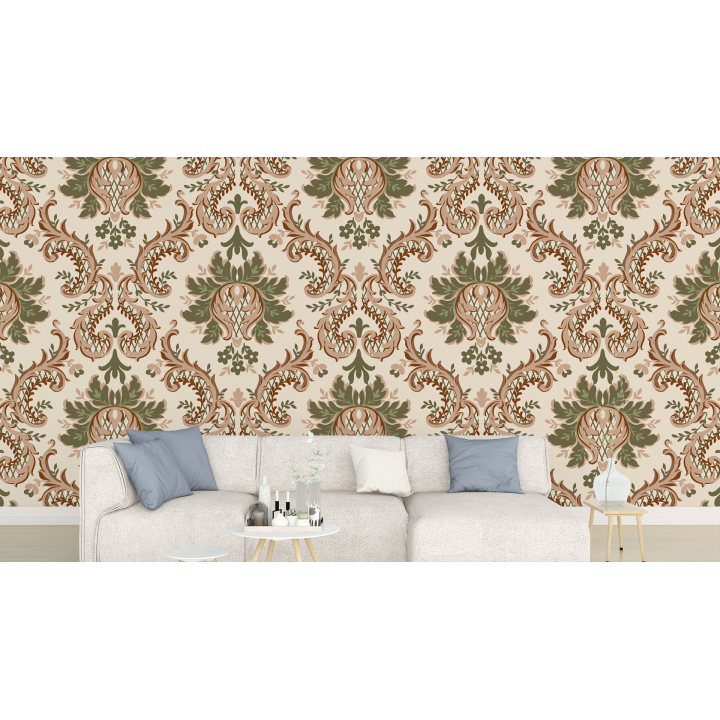 N128 Papier Peint Motif de feuillage