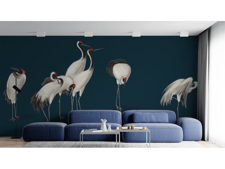 N°138 Papier peint les grues en mouvement