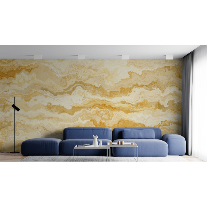 N139 Papier peint Marbre jaune