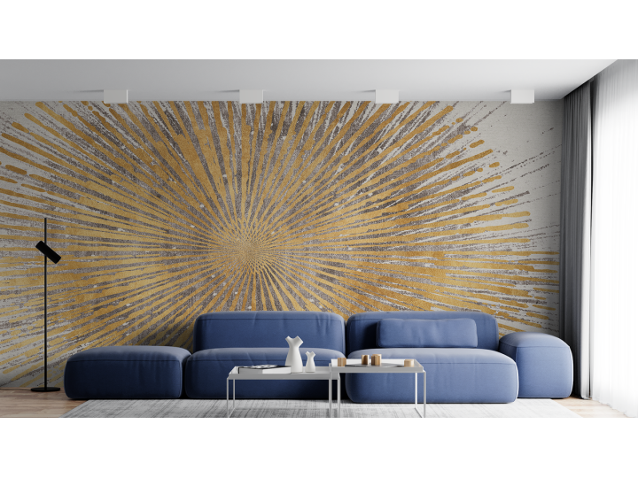 N142 Papier peint Soleil doré