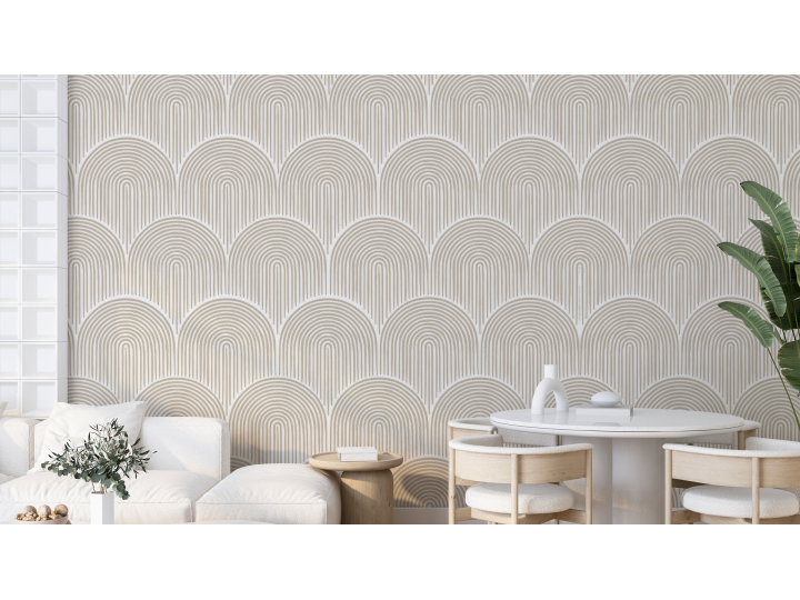 N150 Papier Peint Vagues Beige