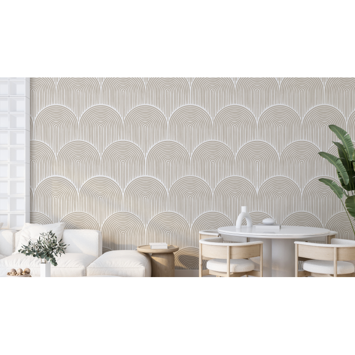 N150 Papier Peint Vagues Beige