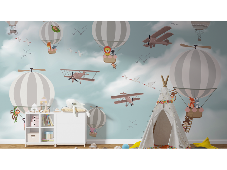 N°151 Papier peint Les mongolfières & les avions