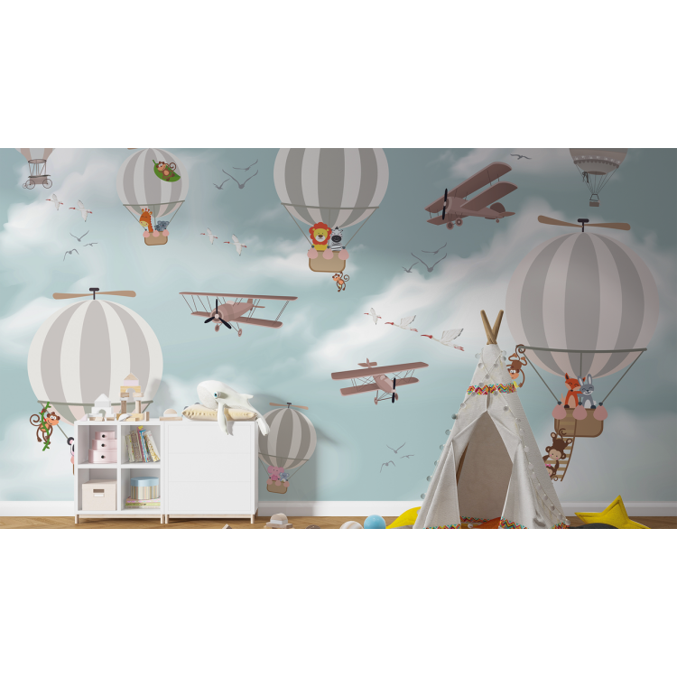 N&deg;151 Papier peint Les mongolfi&egrave;res & les avions