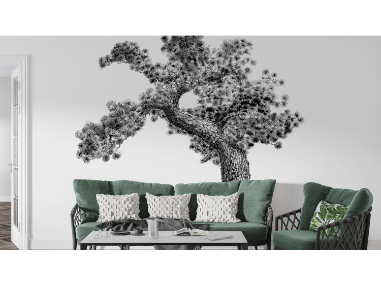 N°162 Papier peint Bonsai à l'encre de Chine