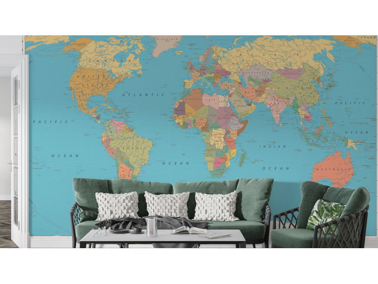 N°163 Papier peint Carte du monde