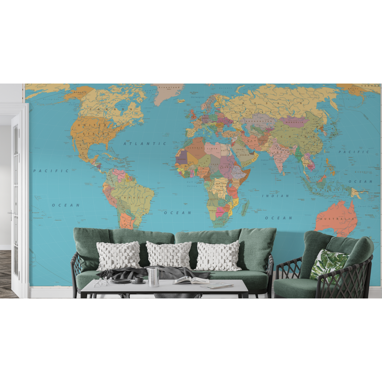 N&deg;163 Papier peint Carte du monde