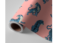 N°167 Papier Peint Tigre bleu sur fond rose