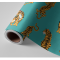 N&deg;168 Papier Peint Tigre jaune sur fond vert