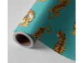 N°168 Papier Peint Tigre jaune sur fond vert