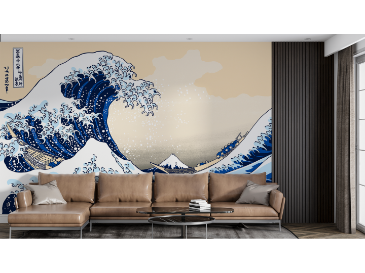 N171 Papier Peint Vagues dHokusai