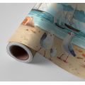N&deg;173 Papier peint Plage aux goelands et bateaux