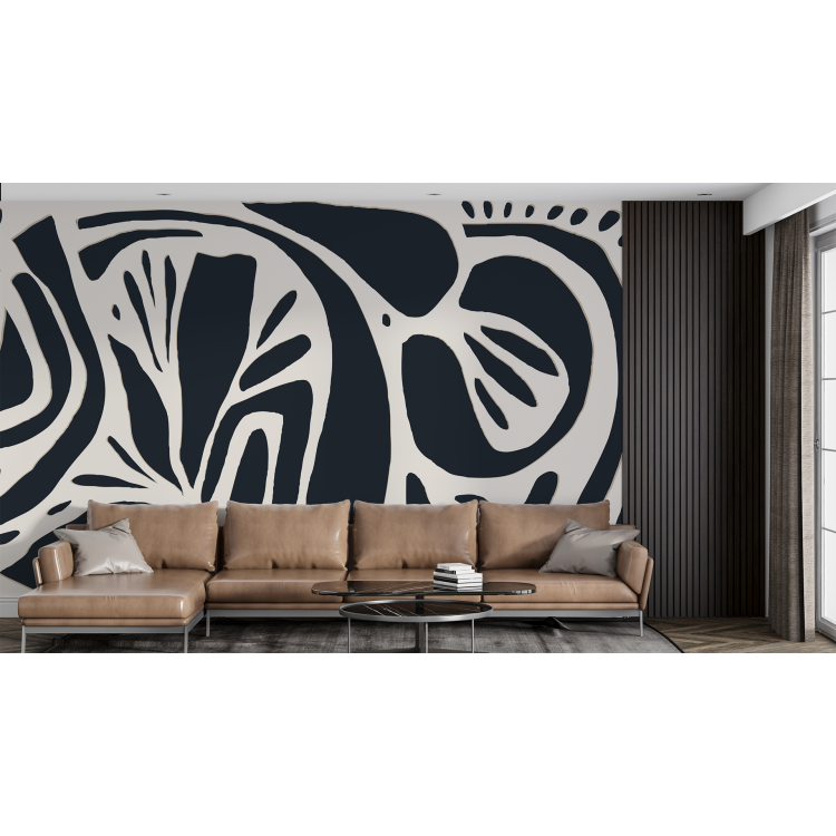 N&deg;174 Papier peint Motifs Floraux Noir