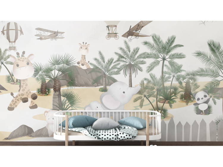 N°180 Papier peint Les animeaux à l'oasis