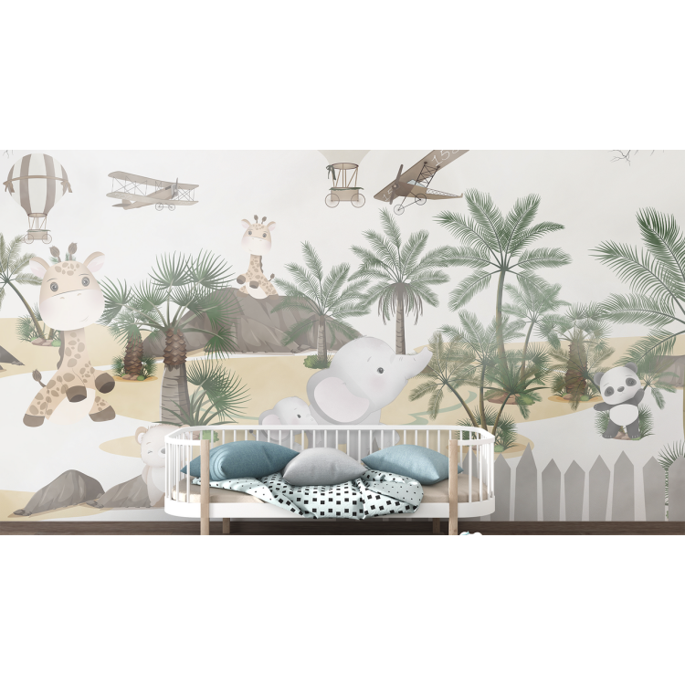 N&deg;180 Papier peint Les animeaux &agrave; l'oasis