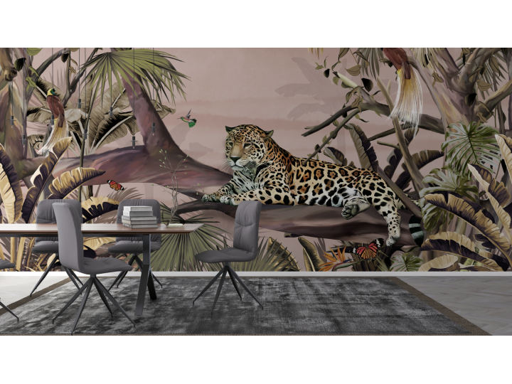 N194 Papier peint Le tigre sur sa branche