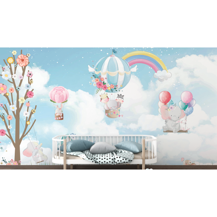N&deg;200 Papier peint La t&ecirc;te dans les nuages