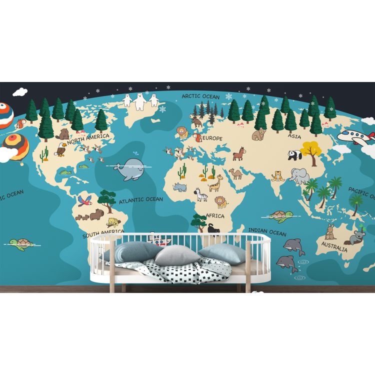 N&deg;207 Papier peint La monde et ses animeaux