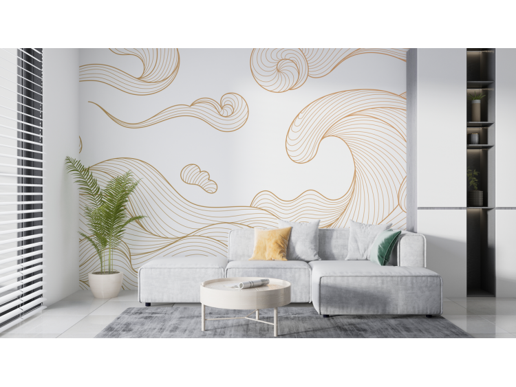 N°220 Papier peint Vagues dorées
