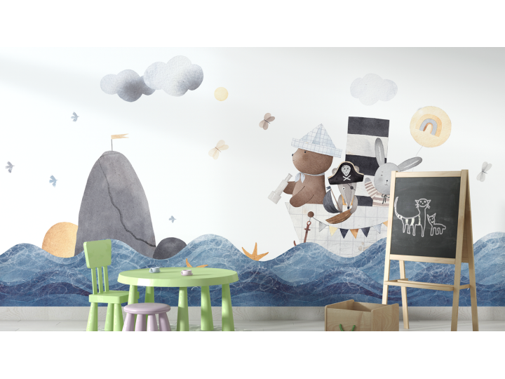 N223 Papier peint Les petits pirate