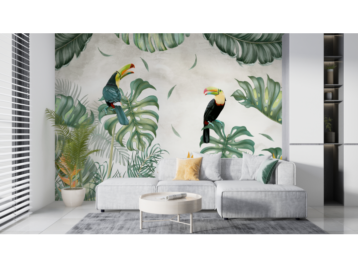 N229 Papier peint Les 2 Toucans