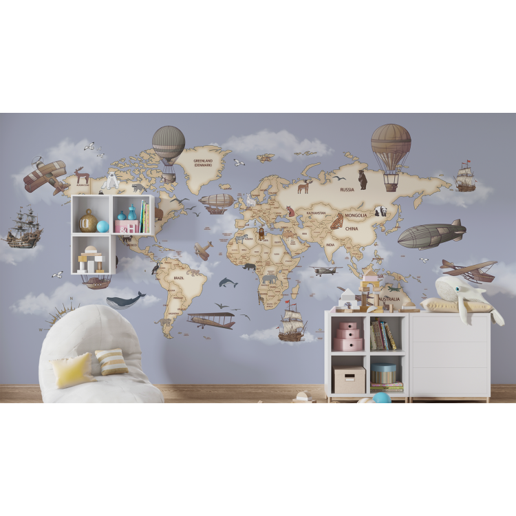 N&deg;234 Papier peint La carte du monde vintage