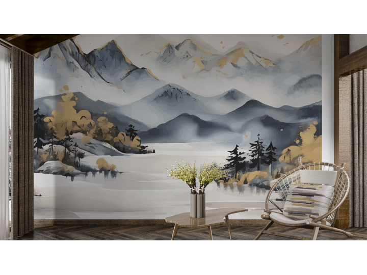 N237 Papier peint Les montagnes dOr