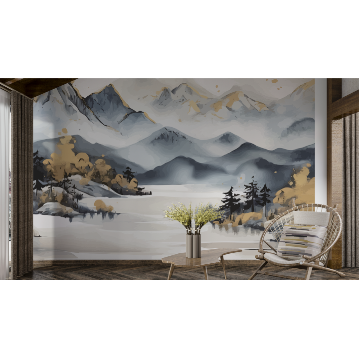 N237 Papier peint Les montagnes dOr