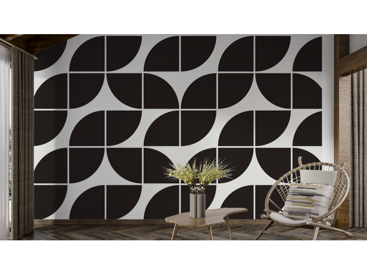 N243 Papier Peint Design graphique Noir