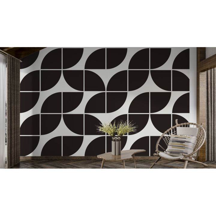 N243 Papier Peint Design graphique Noir
