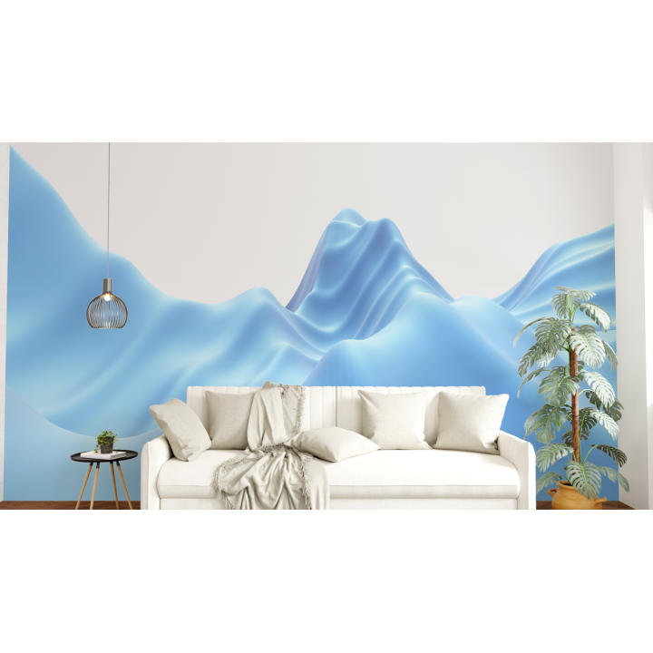 N247 Papier peint Ondes bleues