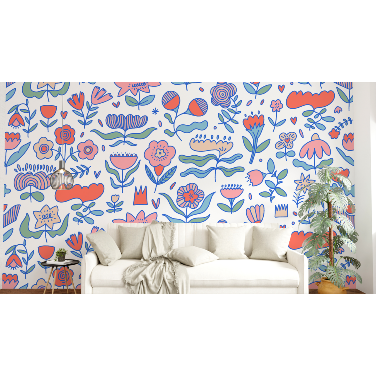 N&deg;248 Papier peint Motif de fleur abstraite