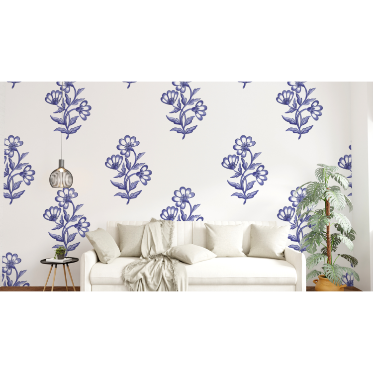 N&deg;249 Papier peint Fleur bleu