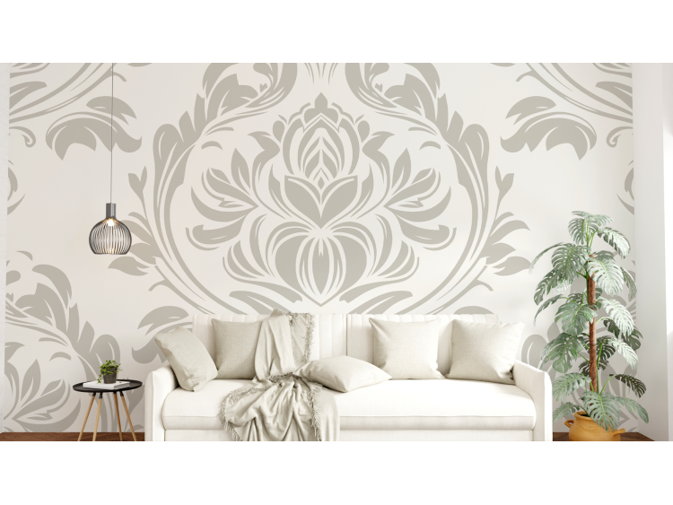 N°254 Papier Peint Ornement graphique gris