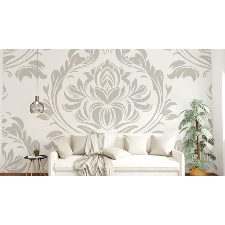 N&deg;254 Papier Peint Ornement graphique gris