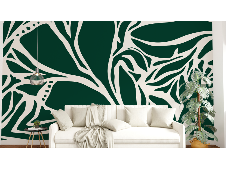 N°255 Papier peint Motifs Floraux Vertes