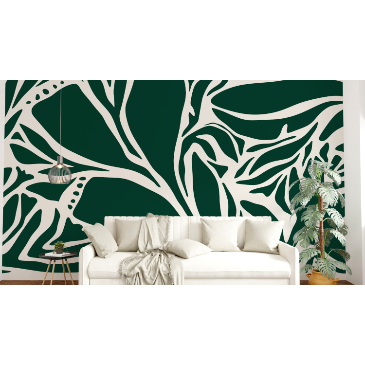 N&deg;255 Papier peint Motifs Floraux Vertes