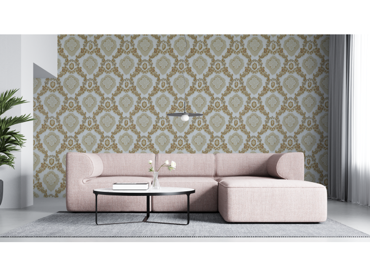 N89 Papier peint Motif Floral Beige