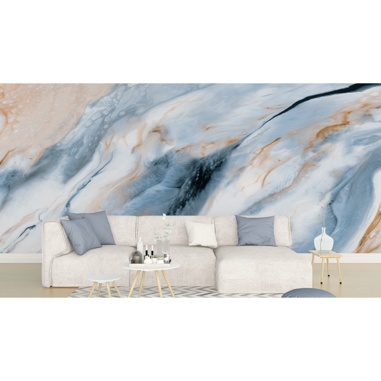N&deg;95 Papier peint Marbre Bleu/Gris