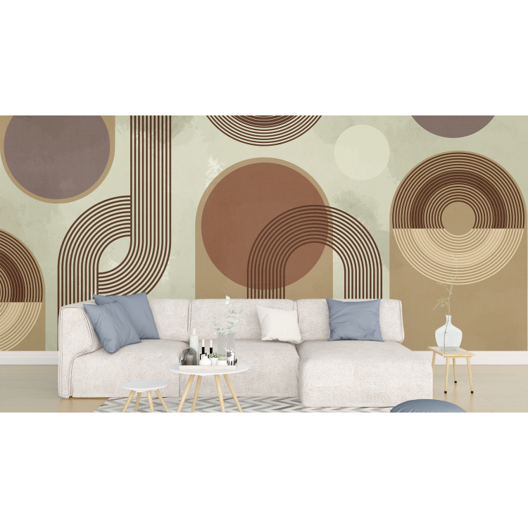 N&deg;96 Papier peint Formes G&eacute;om&eacute;triques Beige & Marron